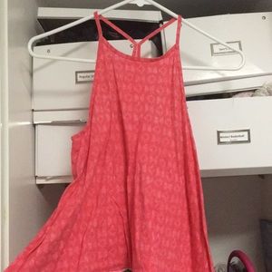 Pink flowy shift tank